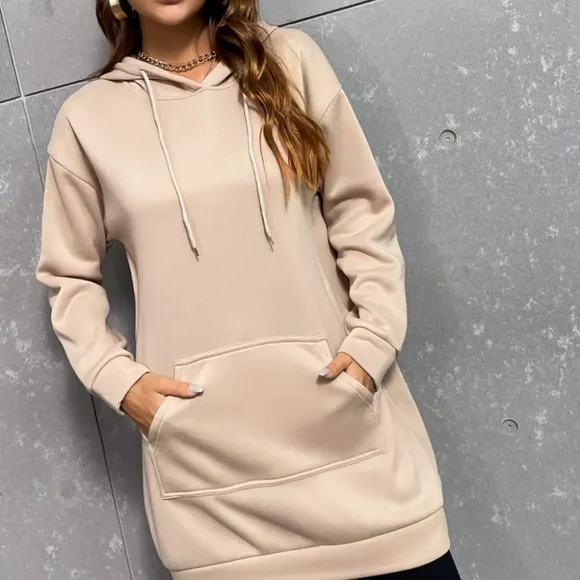 New apricot oversized sweatshirt with hood size large - Picture 11 of 11